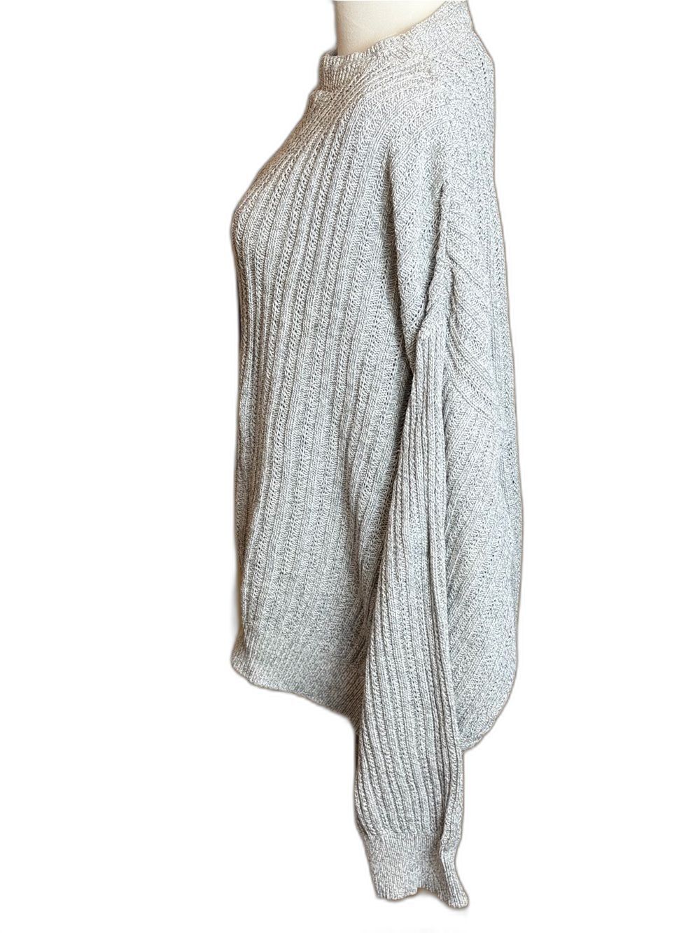 VTG Fisherman Sweater L Cable Knit 100% Cotton Flaw Read Outdoors Coastal